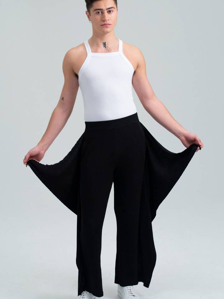 Gestrickte Schlaghose mit Seiteneinsätzen für den Großhandel von FANG