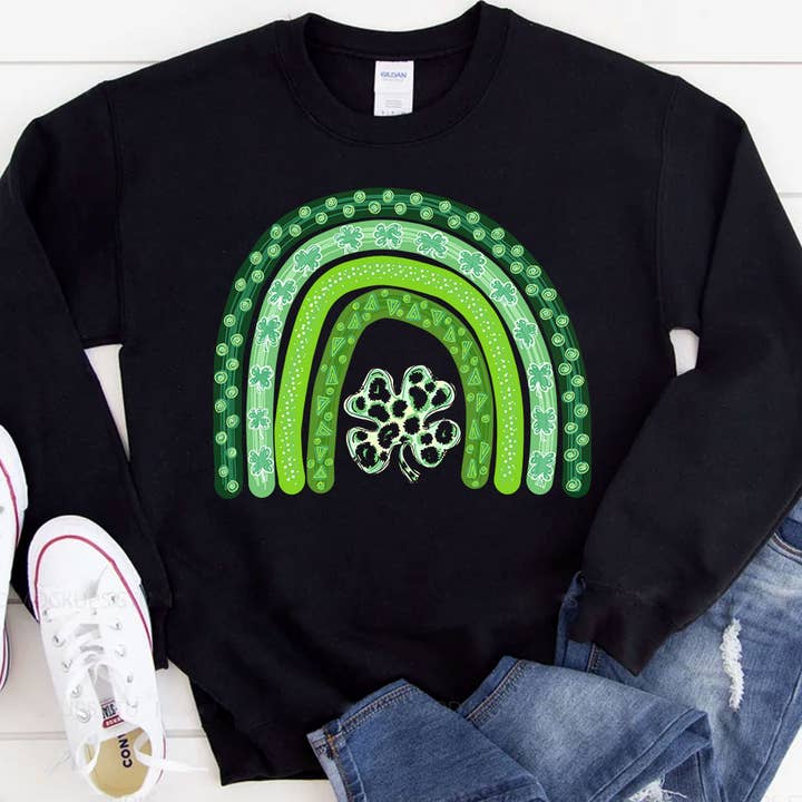 St. Patricks Day - Shamrock Regenbogen-Sweatshirt für den Großhandel von House Of Rodan