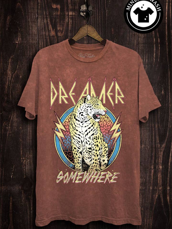 Lotus Fashion Collection - Wholesale Screen Printed T-Shirt - Women's - Dreamer Leopard Graphic Top