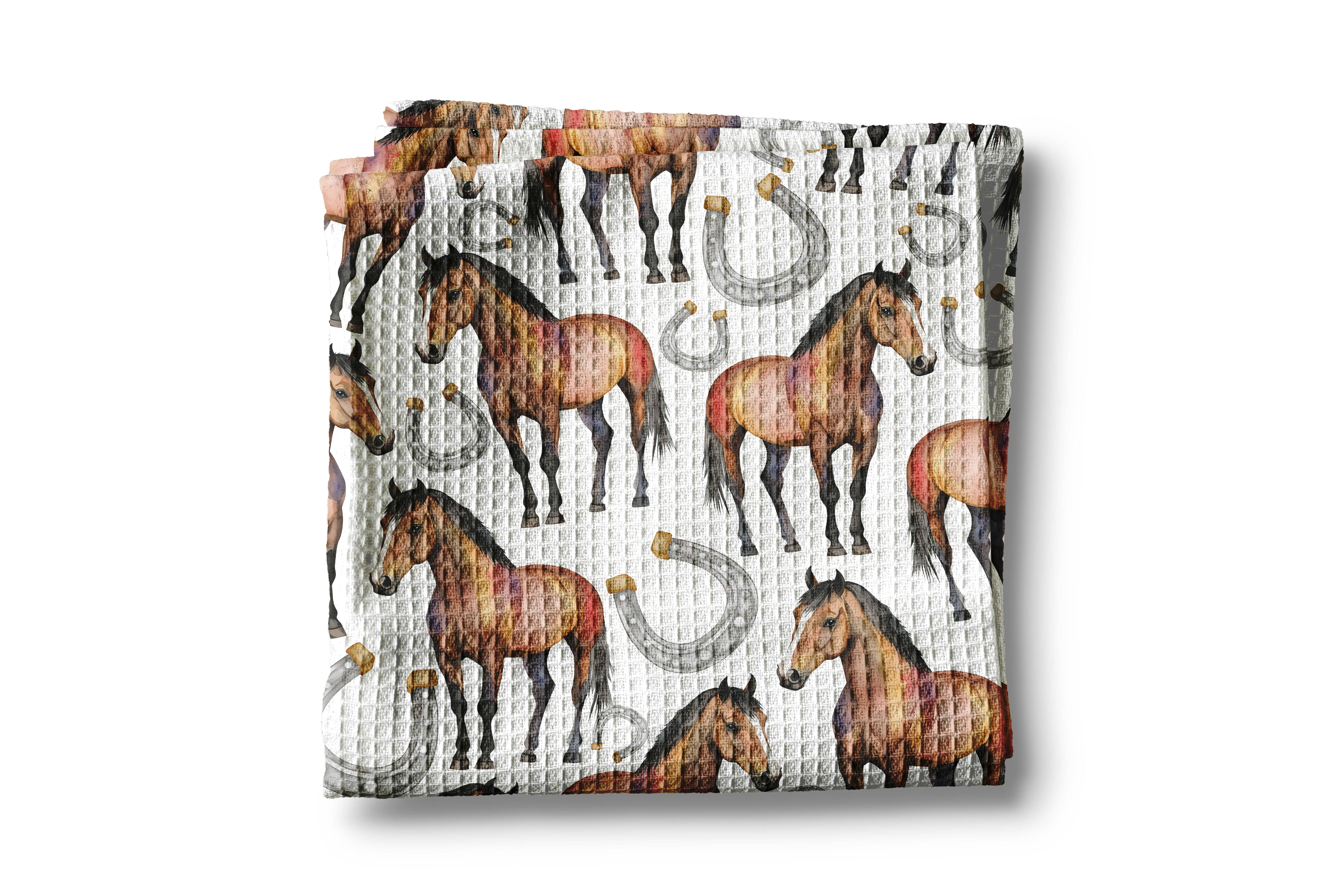Canary Road - Wholesale Tea Towel - Horse Pony Equestrian Tack Kitchen Towel Waffle Gifts Farm0