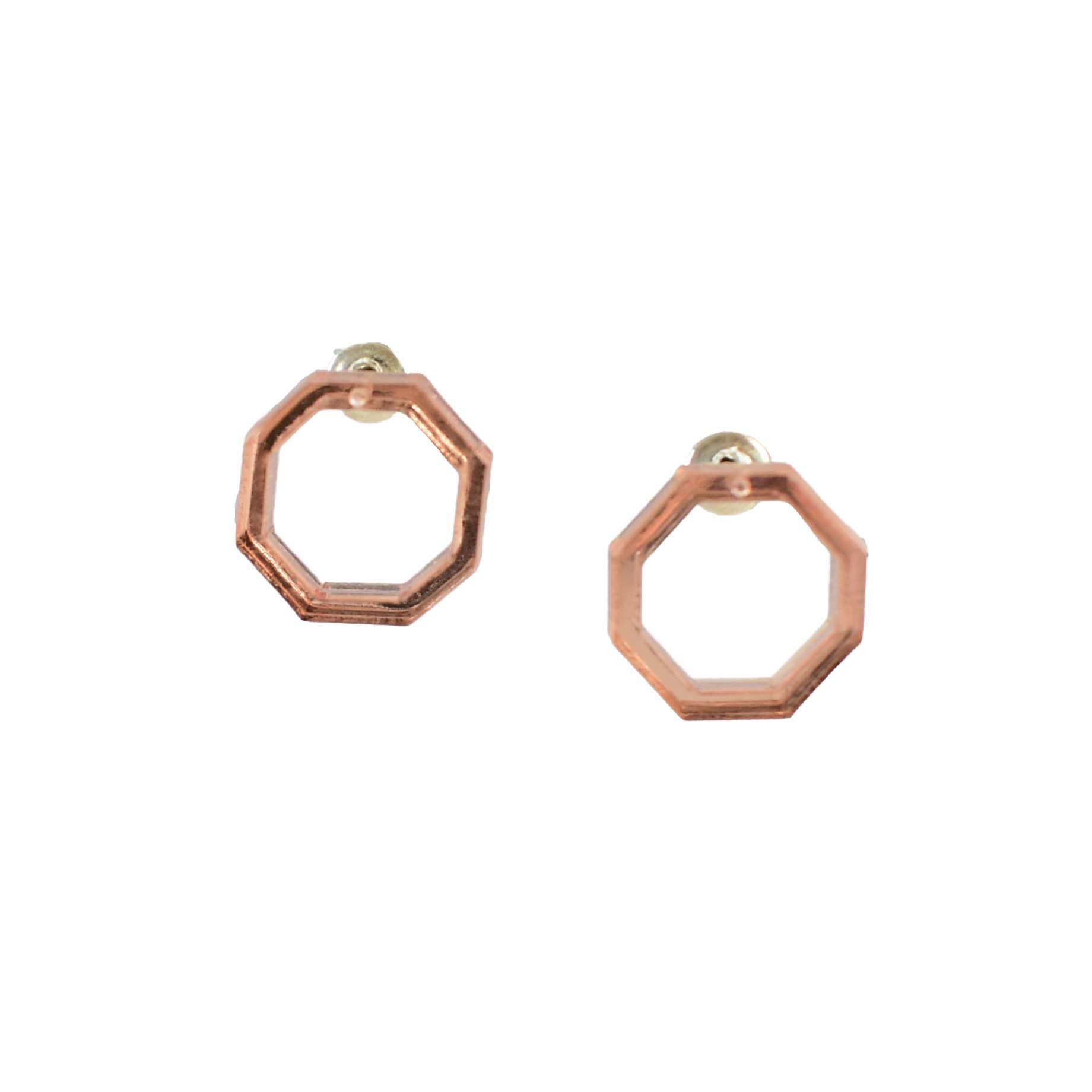 The Paper Dress – wholesale Hoop-örhängen – Rose Gold Spegel Oktagoner0
