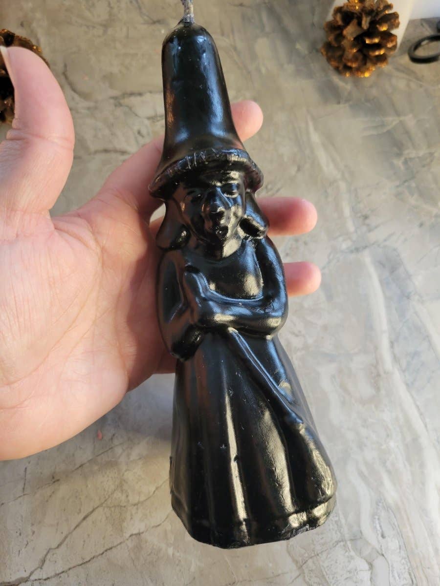 My Magic Place Shop - Wholesale Novelty Candle - Handmade Witch figurine Candle, Black candle witchy candle R5