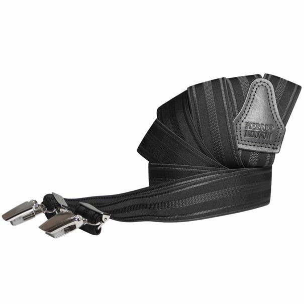 Bretelles noires Toulouse 3 agrafes/140 cm | Fabriqué à la main pour la vente par Pierre Mouton