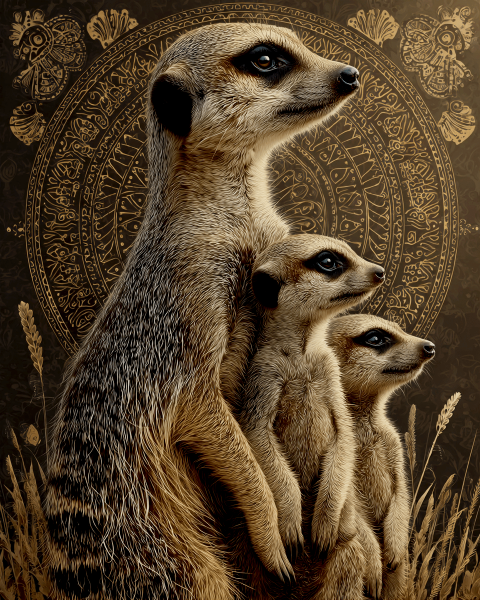 Mowbi - Vente Affiche d'art - Suricate Pop-Art - Animaux du Zoo - Impression d'Art Biophilique de la Faune - Œuvre 8"x10" pour Cadre 11"x14"8