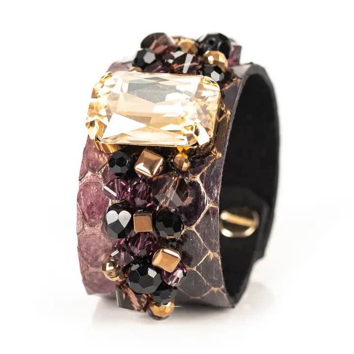 Gouden Obsessie Python Leren Statement Armband voor wholesale door The Dark