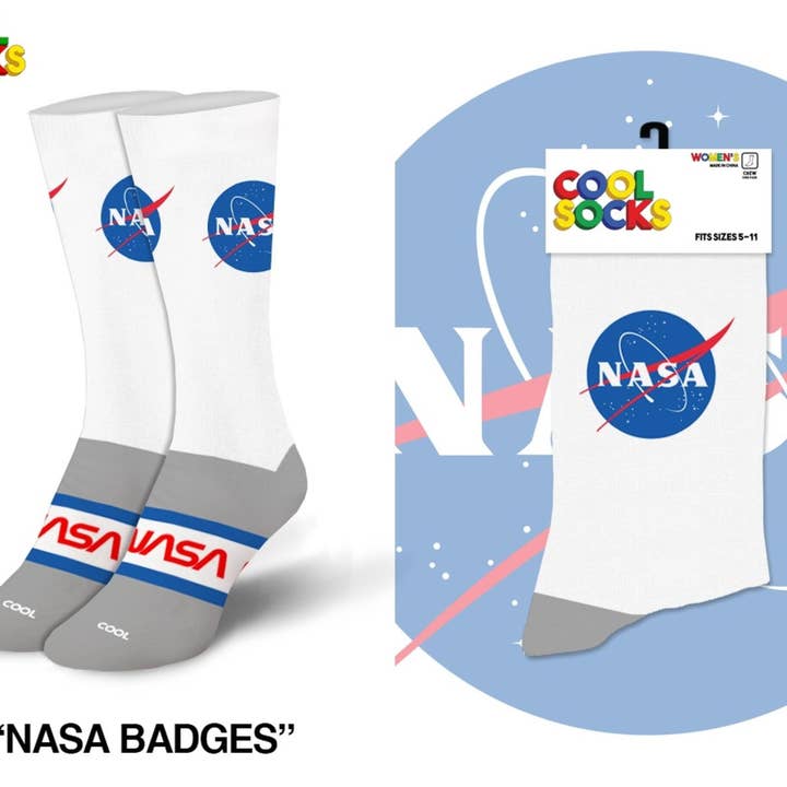 Nasa Badges - Womens Folded Crew for wholesale by Cool Socks