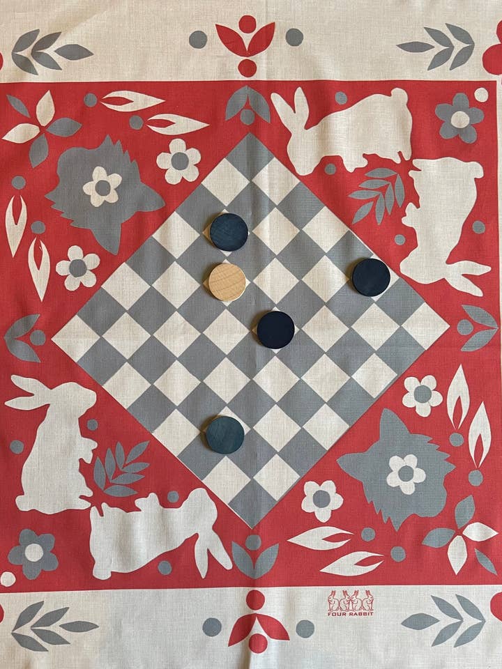 Fox and Rabbits Bandana Board Game for wholesale by FOUR RABBIT