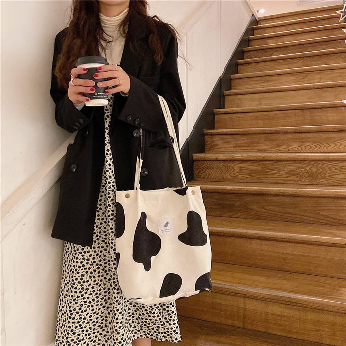 NINEXIS - Wholesale Tote Bag - Women's - CWAB3899_CORDUROY SNAP-BUTTON LARGE-CAPACITY SHOULDER BAG21