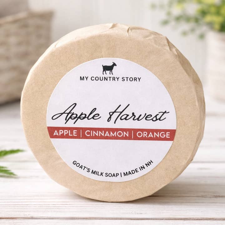 Äppelskörd Getmjölkstvål – Ekoförpackad | 4oz Tvålar för wholesale av My Country Story