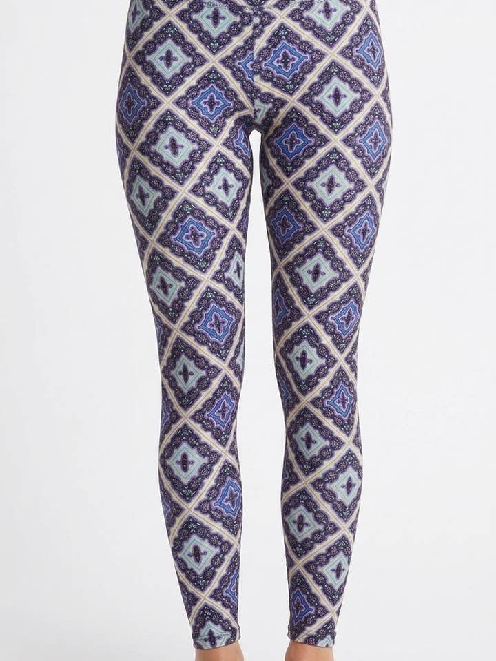 Geometric Moroccan tile Buttery Soft High-Waisted Leggings for wholesale by Shimena