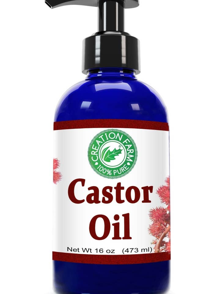 Castor Seed Oil Cold Pressed 8 Oz USP With Pump By Creation Farm For Skin Hydration Hair Care for wholesale by Creation Farm Inc