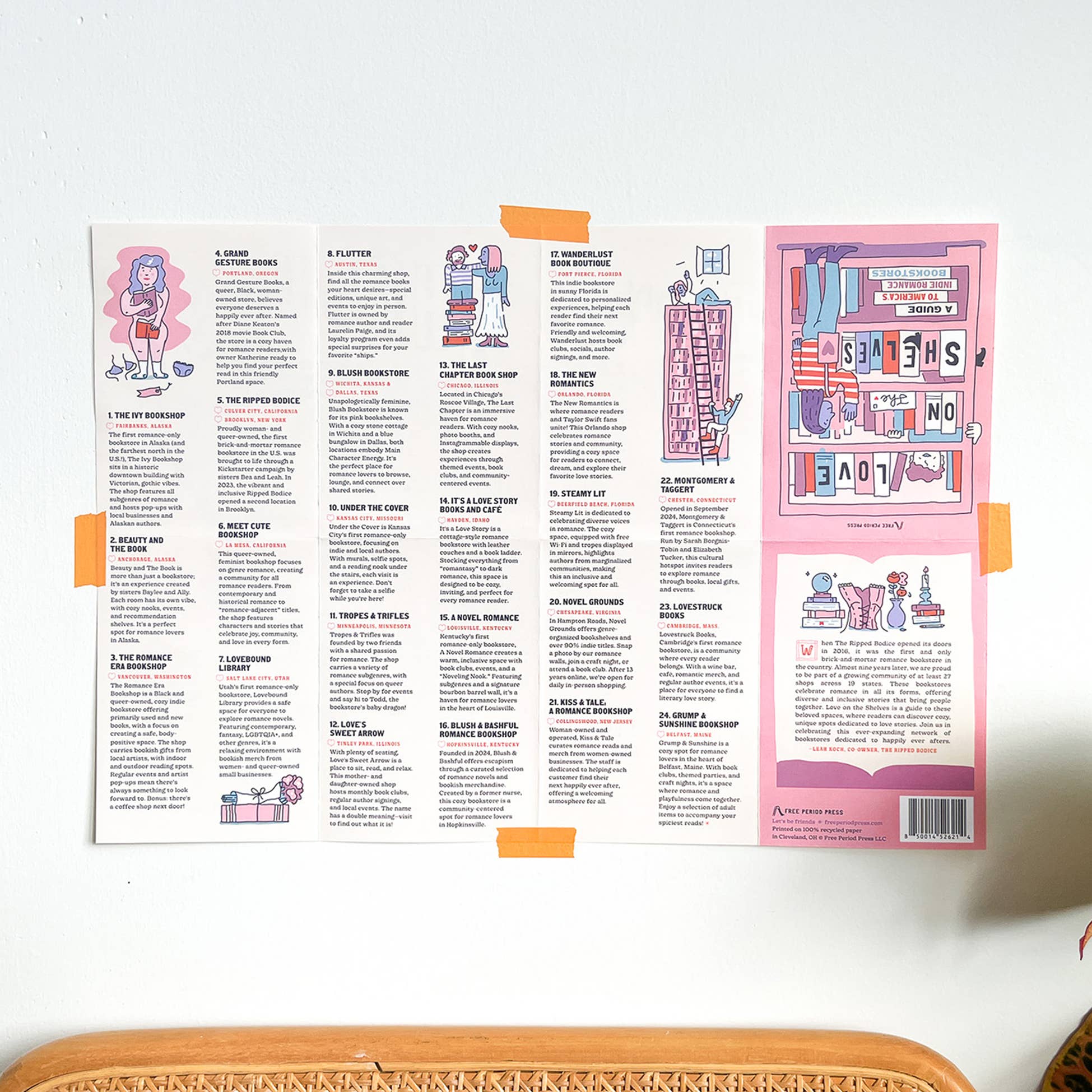 Free Period Press - Wholesale Map - Love on the Shelves: A Guide to Indie Romance Bookstores2