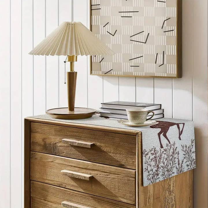 Huis Van Merken - Wholesale Tablecloth - Beige Foliage Tablecloth - Modern Rustic Kitchen Dining Decor3