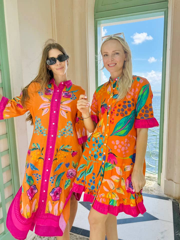 IslaPayal – wholesale Klänning - Dam – IBIZA MIDI | BEE'S GARDEN ORANGE