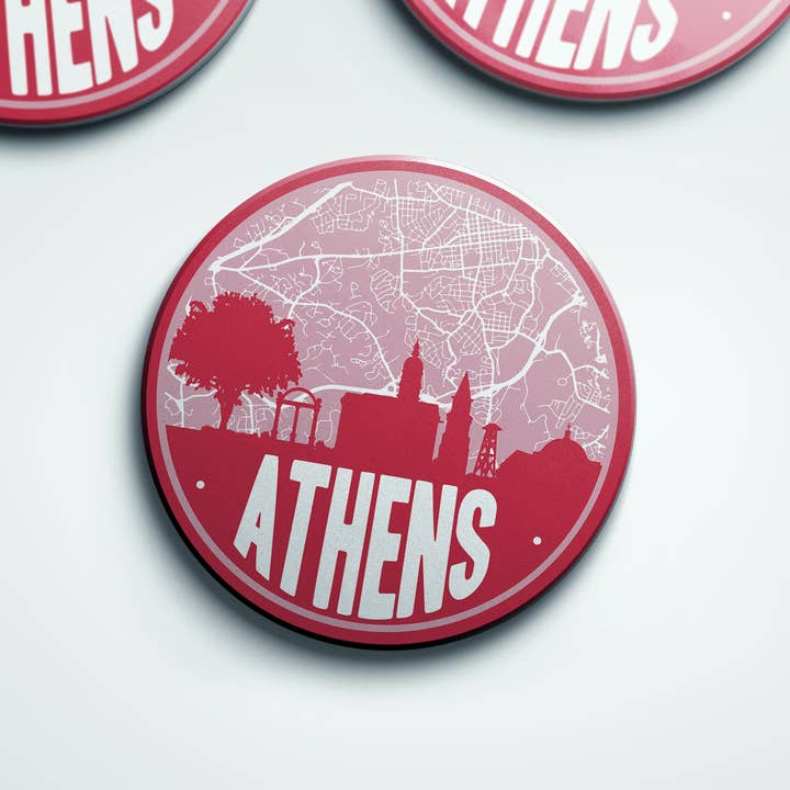 Athens Georgia set of 4 coasters | Multiple colors for wholesale by Paperfinch Design