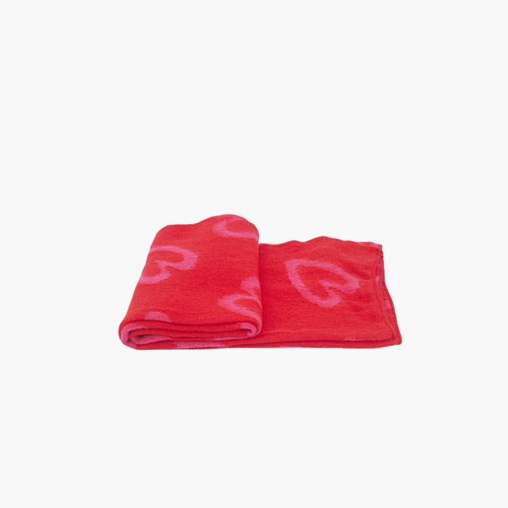 Sarta Accessories - Wholesale Scarf - Women's - Zuri Red/Pink Sketched hearts Heavyweight Scarf4