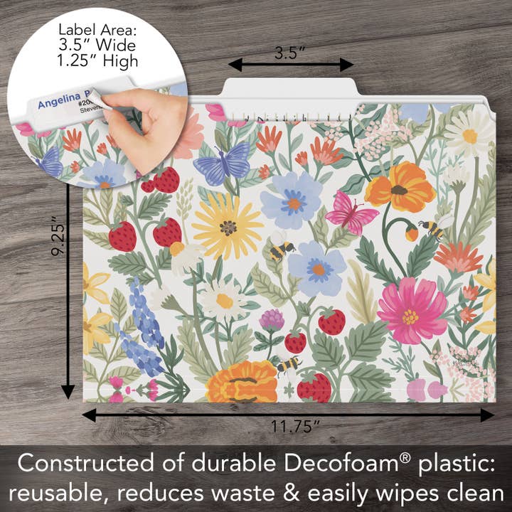 Conimar Promotions - Wholesale Folders - "Meadow Floral White" Single Decorative File Folders