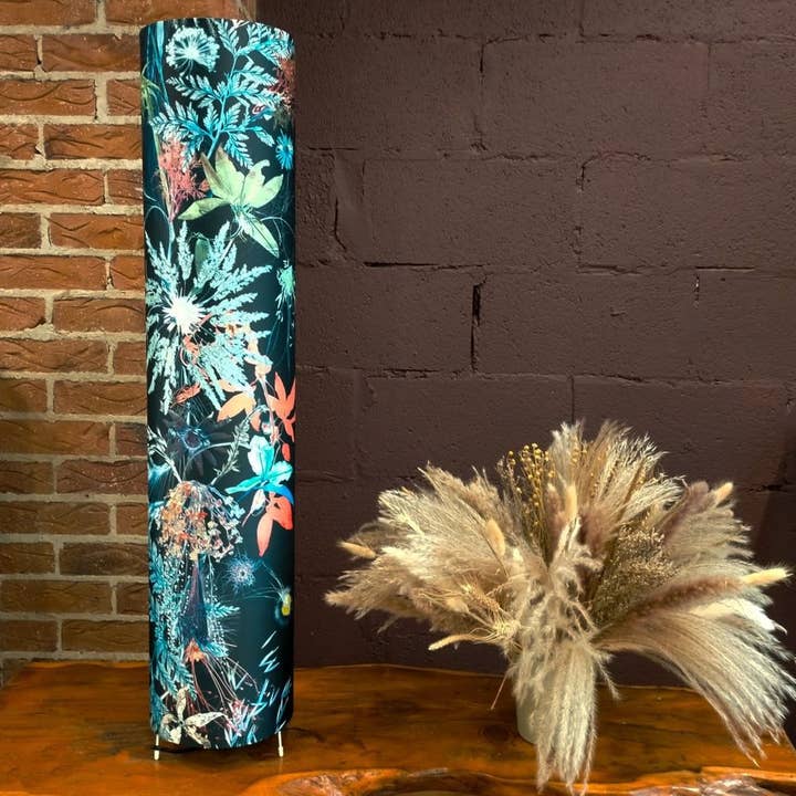 Belisama | Dark Floral Print Modern Floor Lamp, Lighting for wholesale by Gillian Arnold