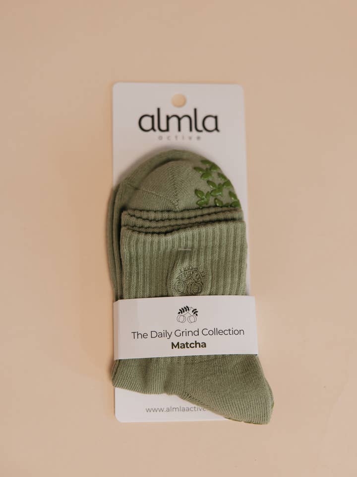 Almla Active - Wholesale Socks - Women's - Matcha Green Pilates Grip Socks – Daily Grind7