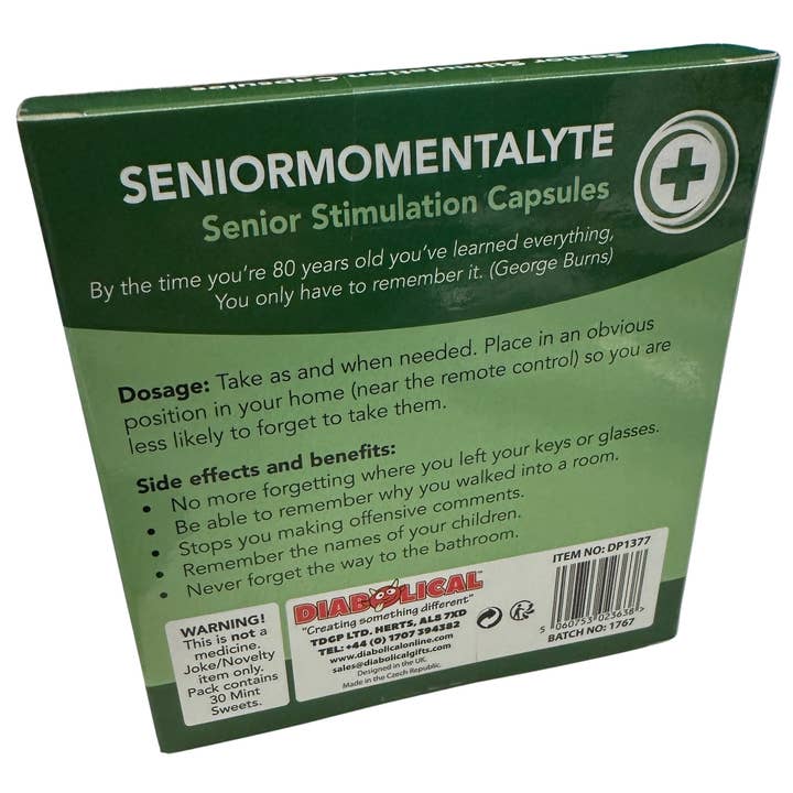 The Diabolical Gift People - Novelty Gifts, Christmas Gifts - Wholesale Mints - Seniormomentalyte Candy - Stocking Fillers, White Elephant, Mothers Day Gifts1