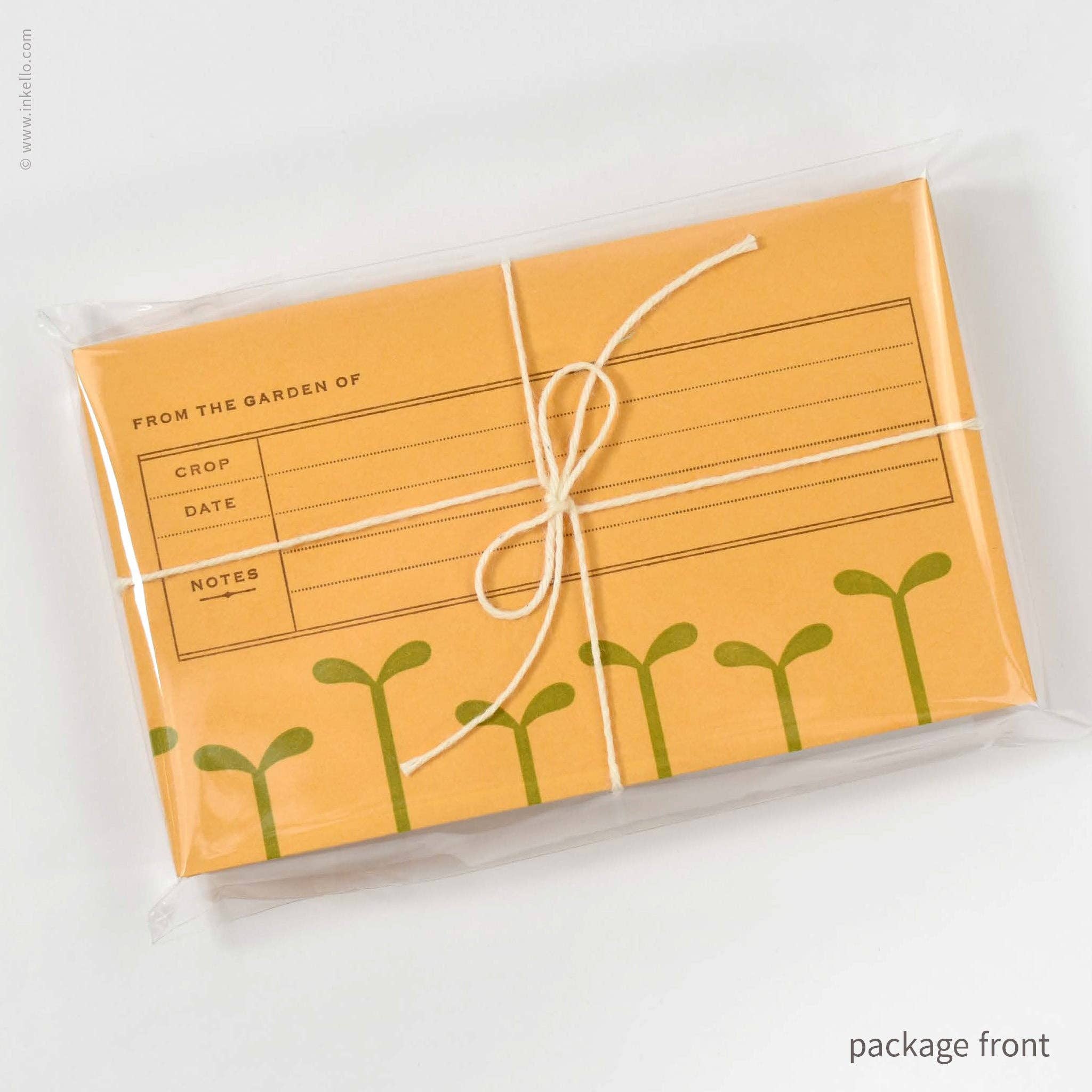 Inkello Letterpress - Wholesale Envelopes - Green Seedling Seed Envelopes (#619)3