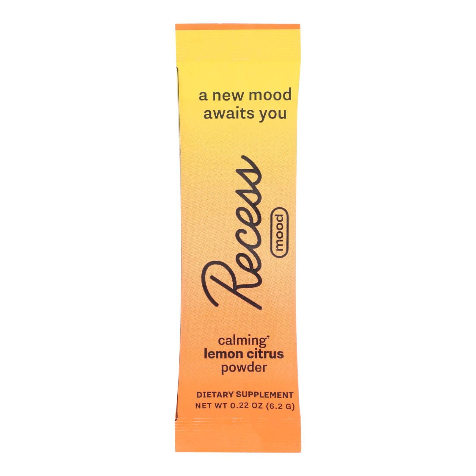Everyday Supply Co - Wholesale Oral Supplement/Vitamin - Recess - Mood Sticks Lemon Citrus - Case of 10-.22 OZ0