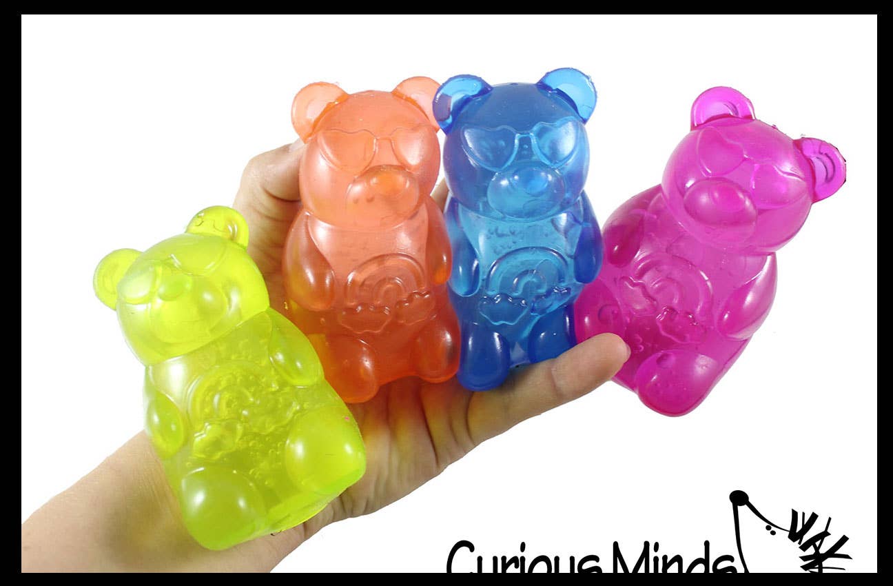 Curious Minds Toys - Vente Jouet mou – enfant et bébé - 1 Balle Anti-Stress en Forme d'Ours Gélifié Remplie de Gelée - Jouet Sensoriel Squishy0