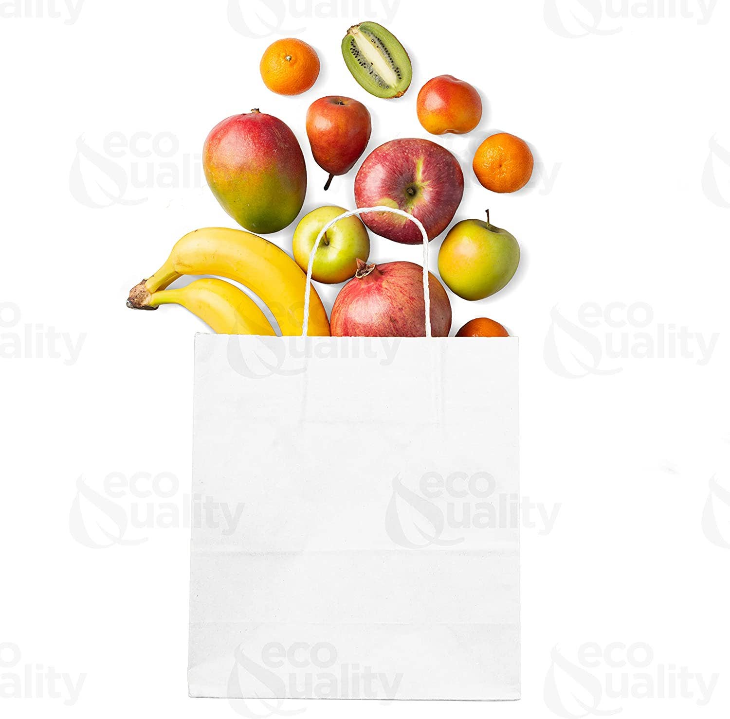 EcoQuality - Vente Pochette cadeau - EcoQuality sacs cadeaux en papier kraft blanc moyen 33x18x43 cm4