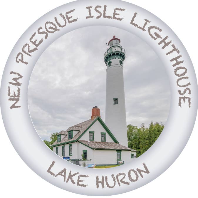 NOVO FAROL DE PRESQUE ISLE - ÍMAN DE BOTÃO 2 1/4" por atacado de Phil Stagg Photography