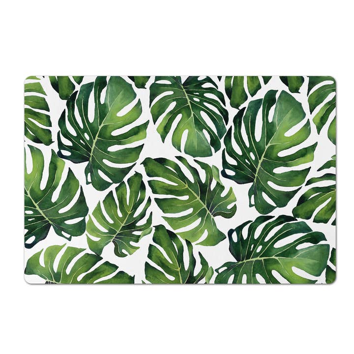 Aliza Darik - Wholesale Pet Food Mat - Dog - Pet Placemat, Tropical Monstera Leaves, Green1