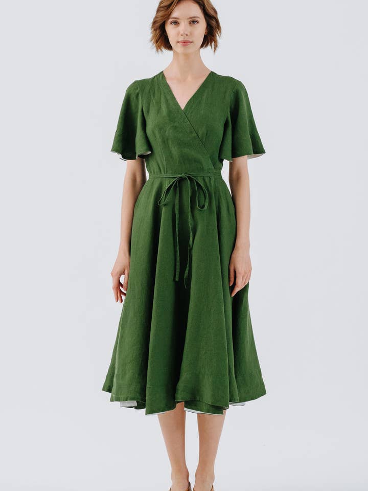 Son de Flor - Wholesale Dress - Women's - Wrap Dress, Butterfly Sleeve