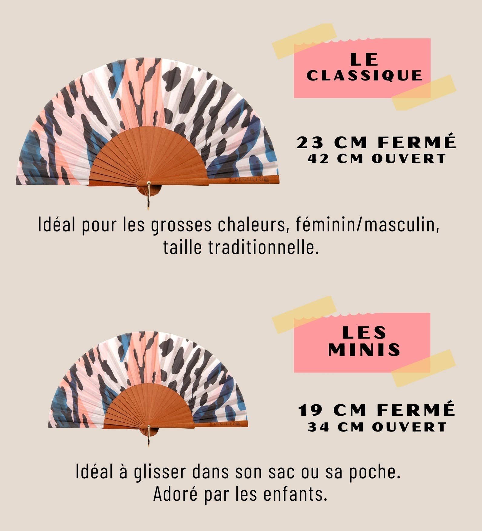 JolieJulie-MaLune-VentiLLo - Wholesale Handheld Folding Fan - MINI 42 black gold leopard fan2