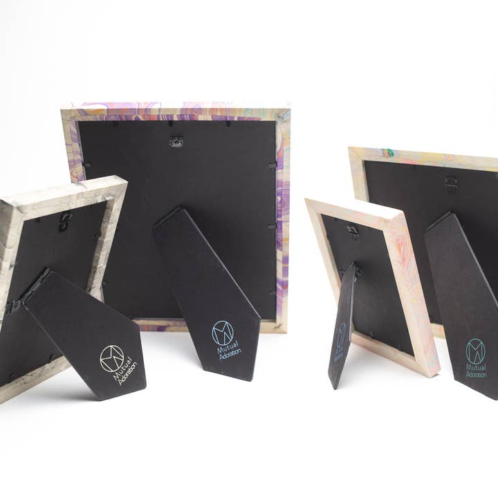 Mutual Adoration - Wholesale Picture frame - 8x10 Black + White Hand Marbled Wood Picture Frame7