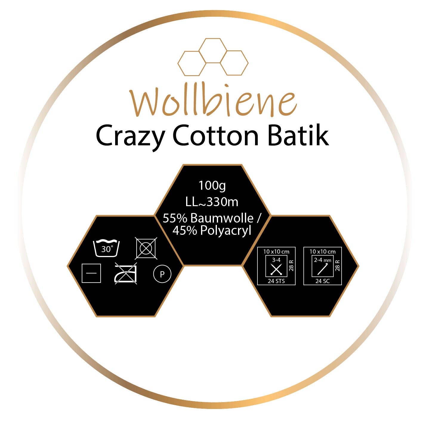Wollbiene - Venta al por mayor Hilos - Hilo de lana Wollbiene Crazy Cotton para todas las estaciones, 100 g4
