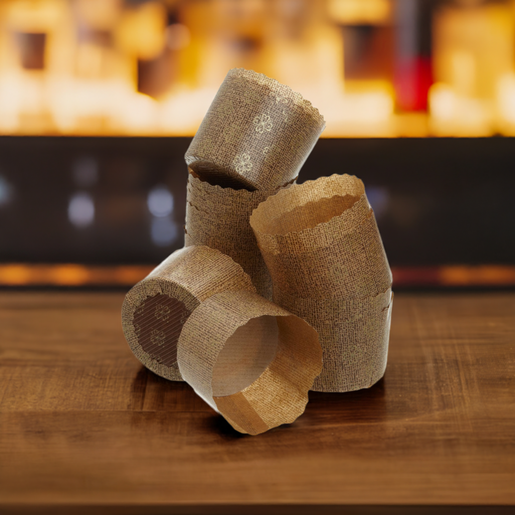 Kitchen Supply Wholesale - Vente Moules à cupcakes/muffins - Moules à mini muffins/cupcakes en papier, paquet de 200, motif marron/or, 2,25 pouces L x 2 pouces H1