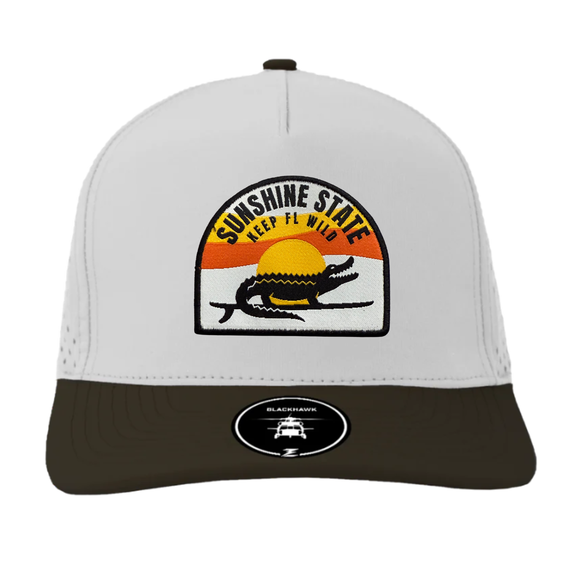 Sunshine State Goods - Wholesale Flat Brim Cap - Unisex - Sunshine State Surfing Gator Sunset Hat3