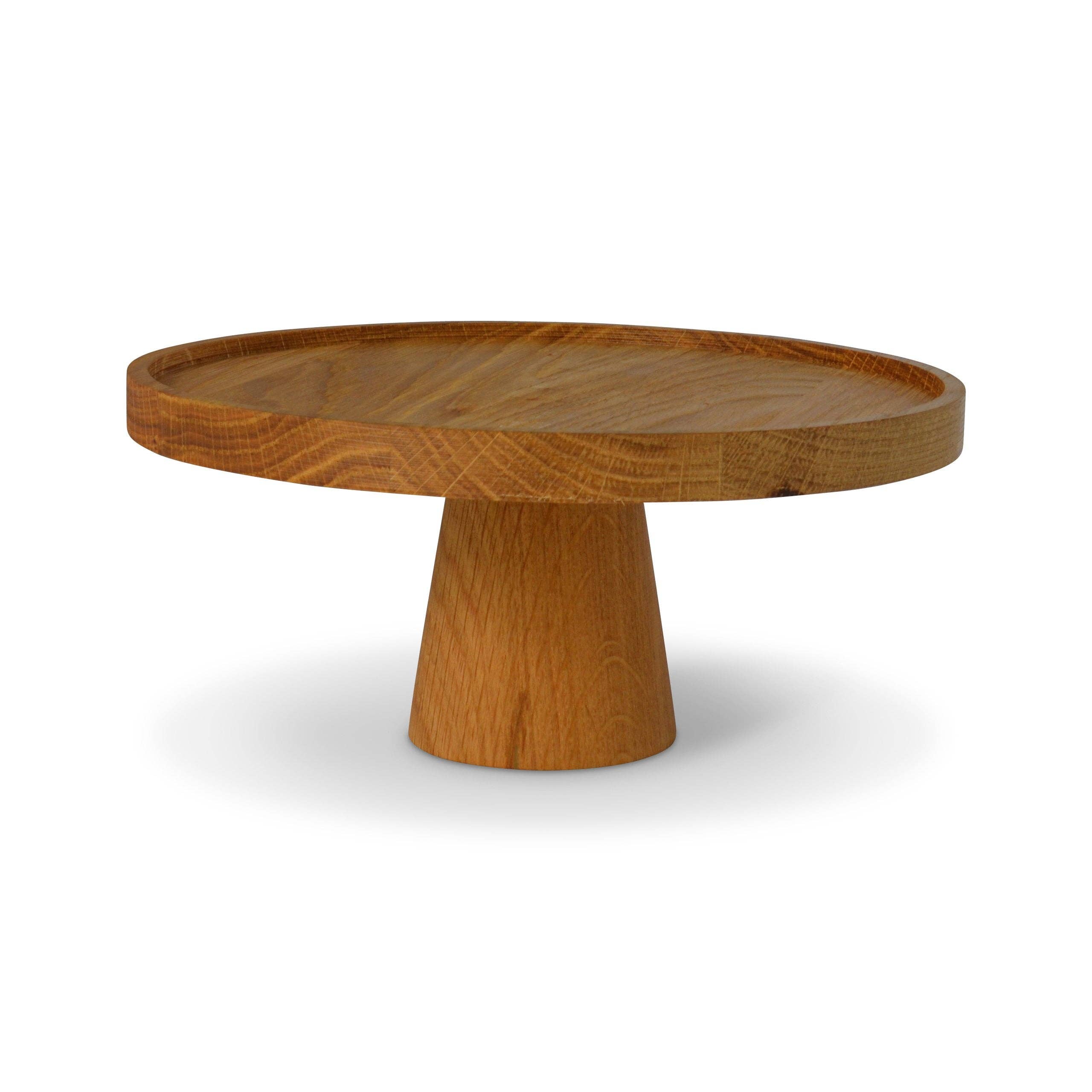 Natuhr – Bandeja de servir por atacado – Suporte para bolos redondo de carvalho - prato para servir0