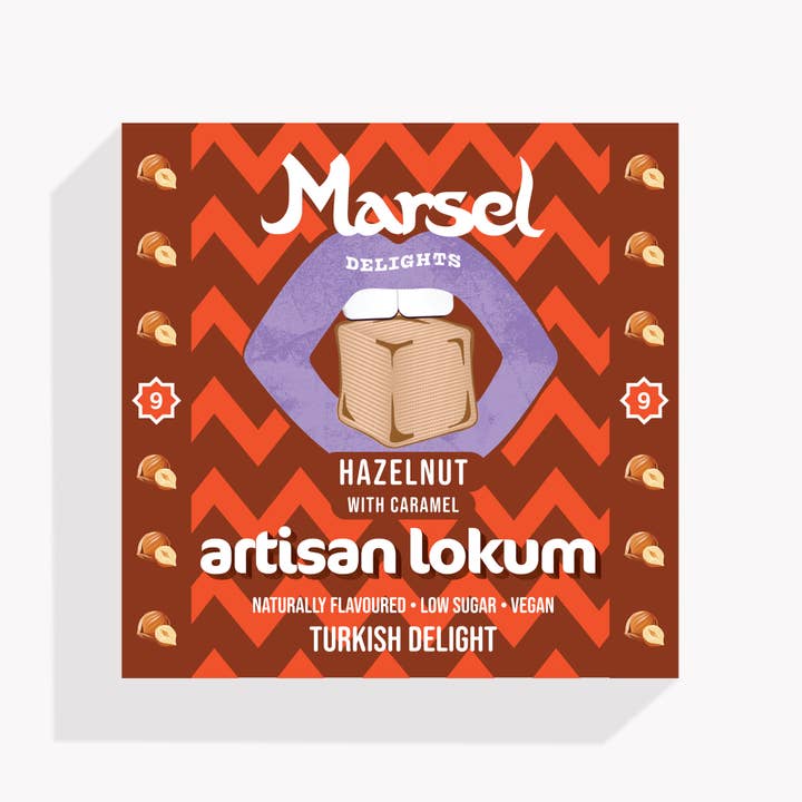 Marsel Delights - Venta al por mayor Gominolas - Lokum artesanal de avellana con caramelo1