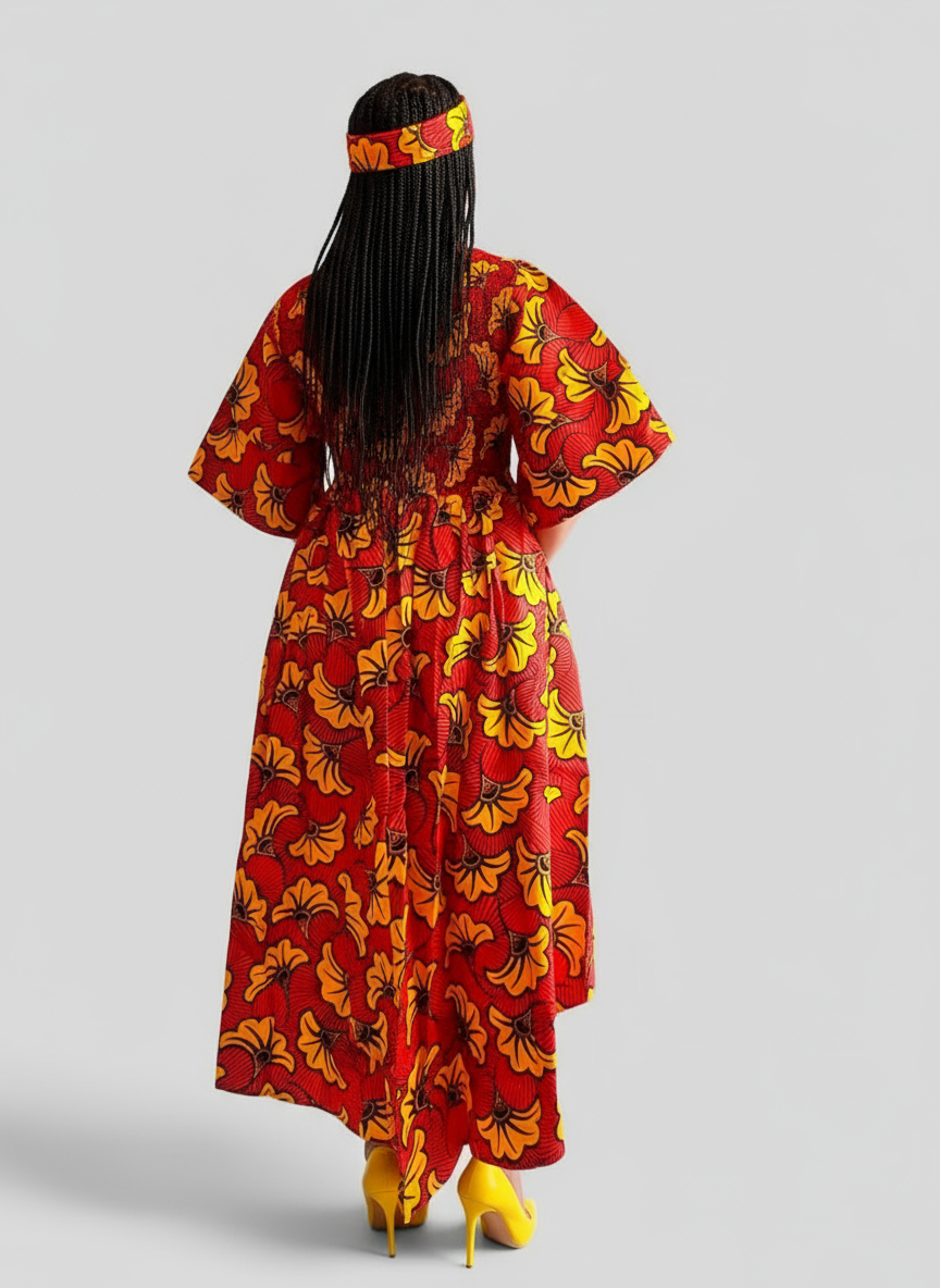 India Batik – Engroshandel Kjole - Dame – Kvinder Høj/Lav Flæsekjole -DRS0451