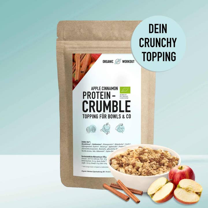 Protein Crumble Apple Cinnamon (200 g) for wholesale by Organic Workout