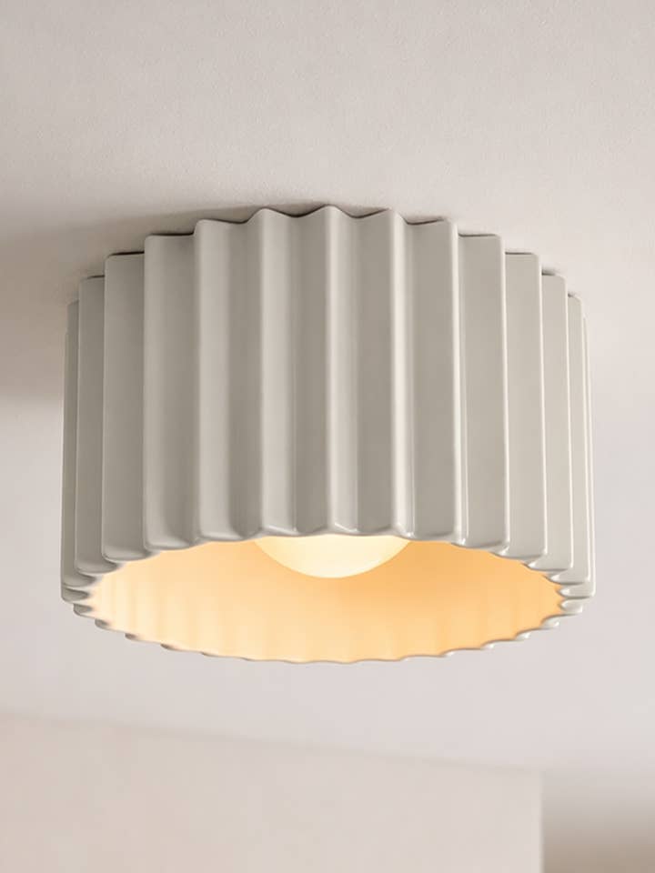 Syracuse Ceramic Ceiling Light | Large Minimal Flush Mount for wholesale by LYSlightlab