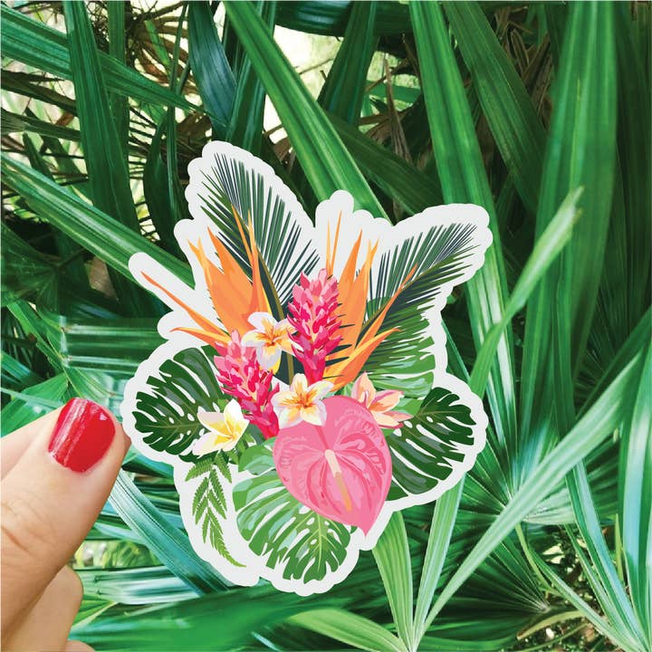 Autocollant Bouquet d'Oiseau de Paradis pour la vente par Bee Beachey Designs