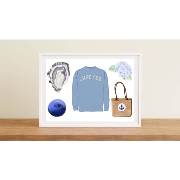 Été à Cape Cod - Bleu Bleuet pour la vente par Tiny Ink Boston