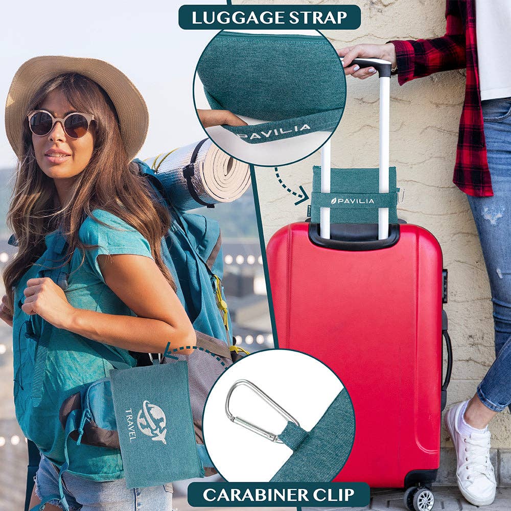 Pavilia - Wholesale Travel Blanket - Compact Fleece Travel Blanket Pillow13