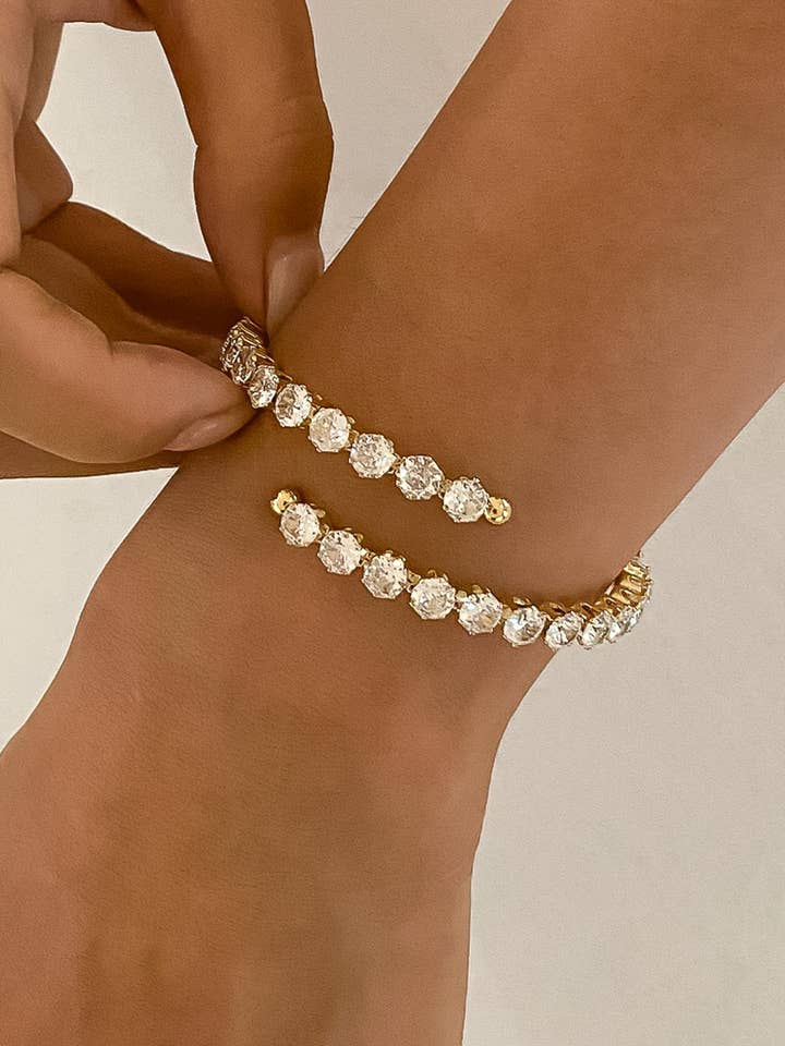 Maëlys 18K Gold Non-Tarnish CZ Glam Bracelet for wholesale by Flânerie by MAIQ