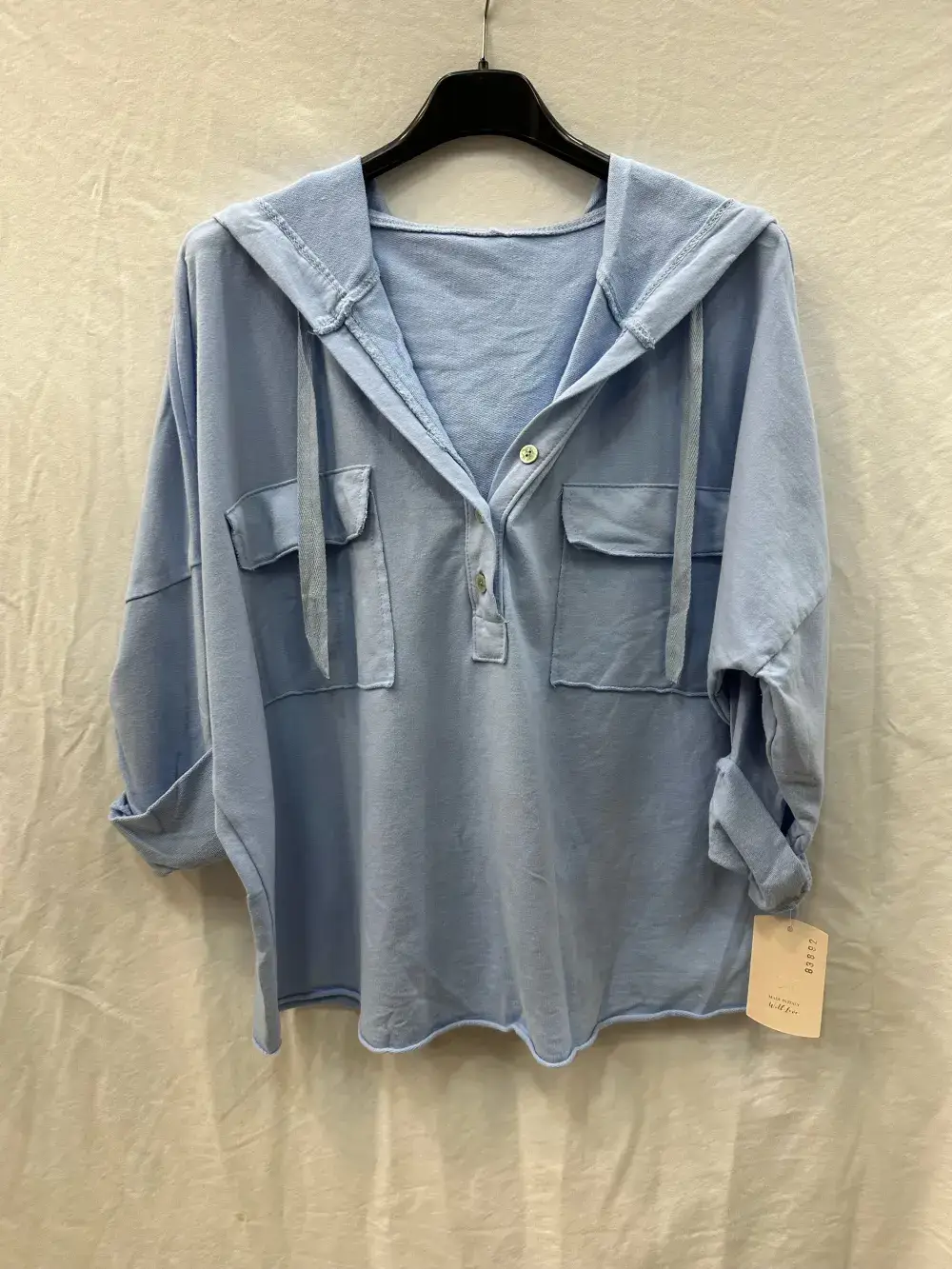 Mimi & Gogo - Wholesale Hoodie - Dames - Mimi & Gogo katoenen hoodie met zakken en knoopsluiting5