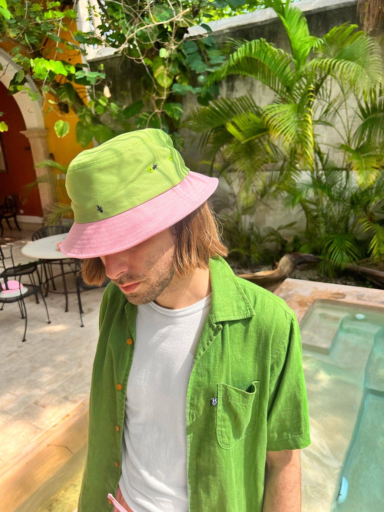 Natali Koromoto - Vente Bob – femme - Bonnet « Ants on Your Hat » ▲Vert▼ Rose10