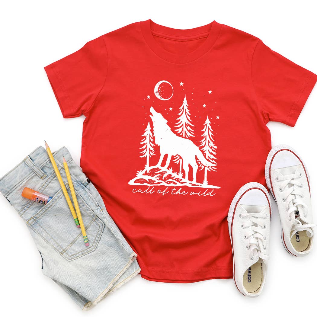 Kids By Kissed Apparel - Wholesale Screen Printed T-Shirt - Kids - Call of the wild wolf and moon graphic tee3