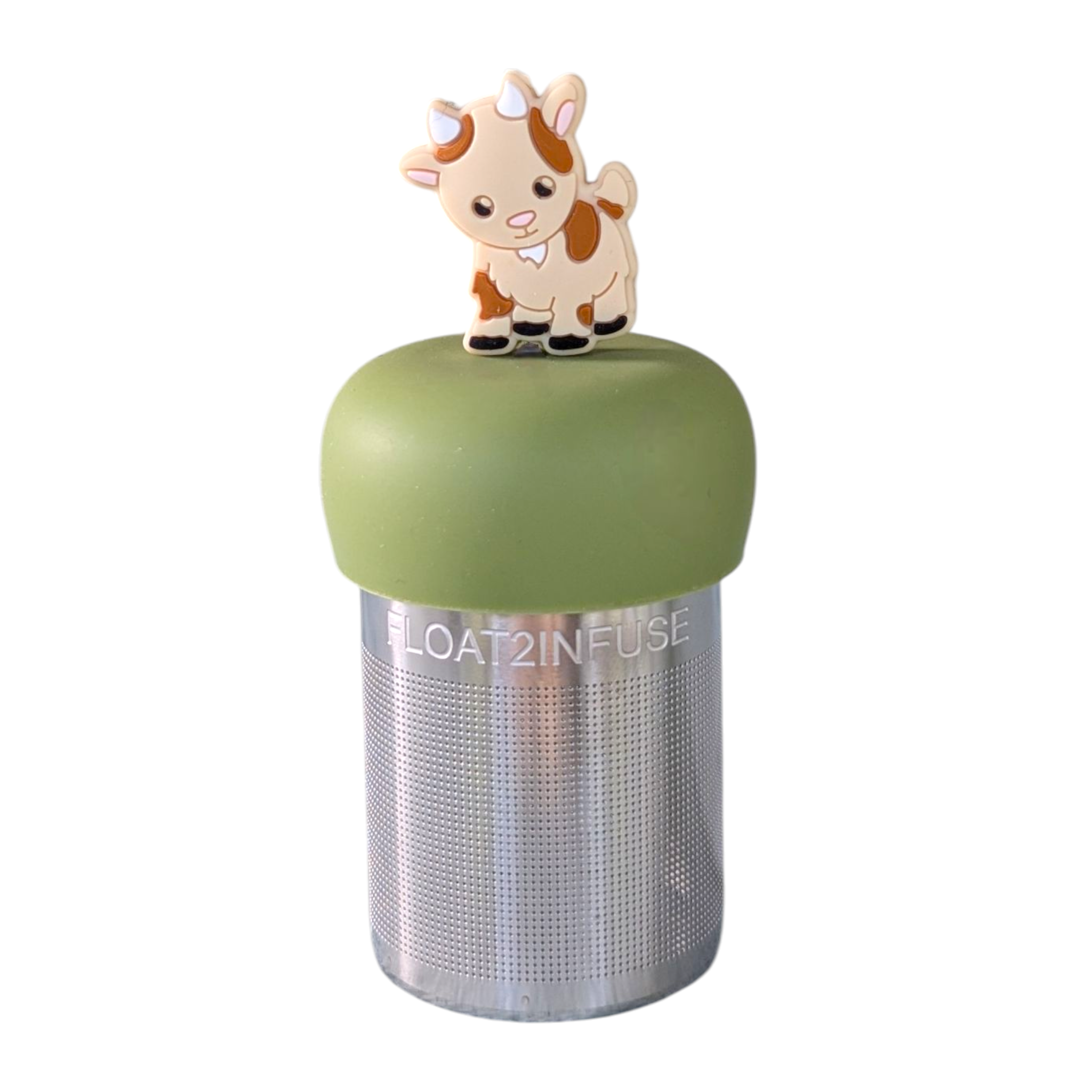 Float2infuse Tea Infuser - Wholesale Tea Strainer/Infuser - Brown Goat | Floating Tea Steeper | Green Base | Brown0