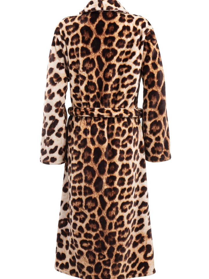 Heckettlane - Wholesale Robe - Unisex - Leopard Long Bathrobe M Brown